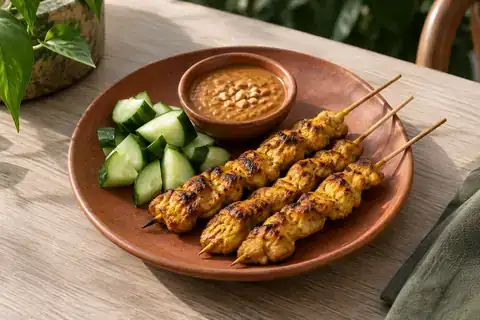 Chicken Satay served as a single listed menu portion